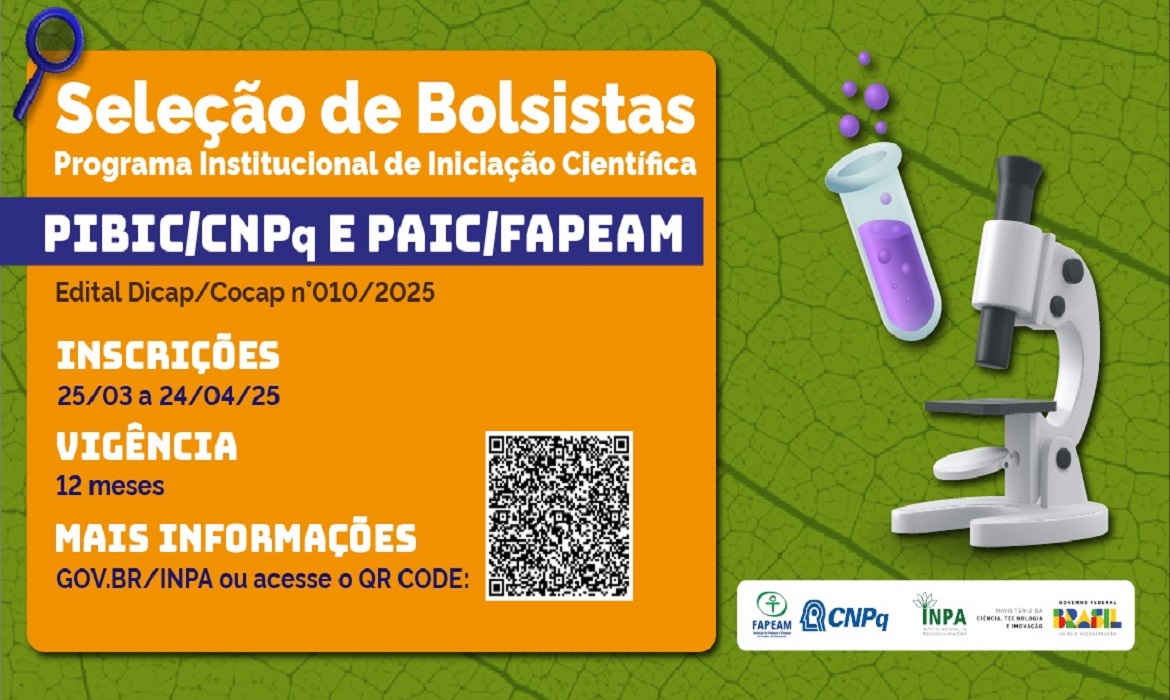 O resultado dos aprovados para as bolsas do PIBIC/ CNPq e PAIC/ Fapeam está previsto para ser divulgado até 15 de maio.