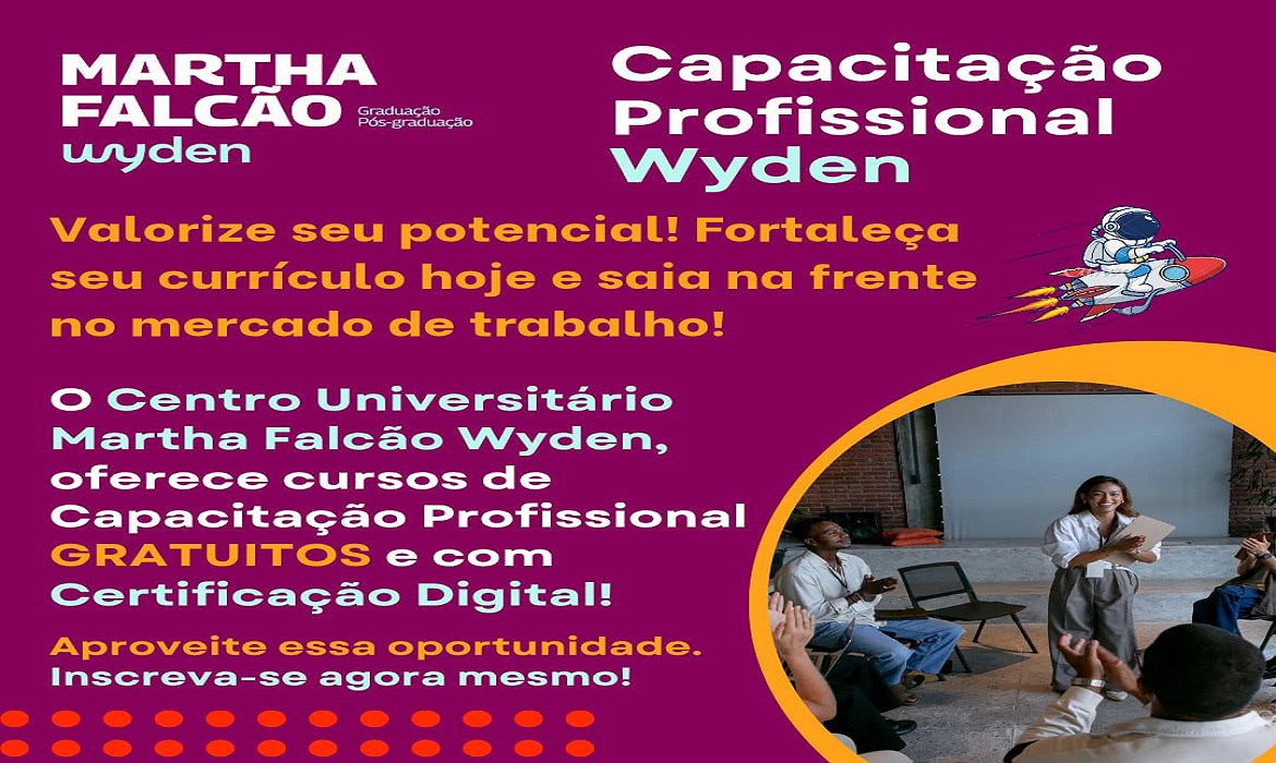 A universidade está com inscrições abertas para diversos cursos gratuitos de capacitação profissional.