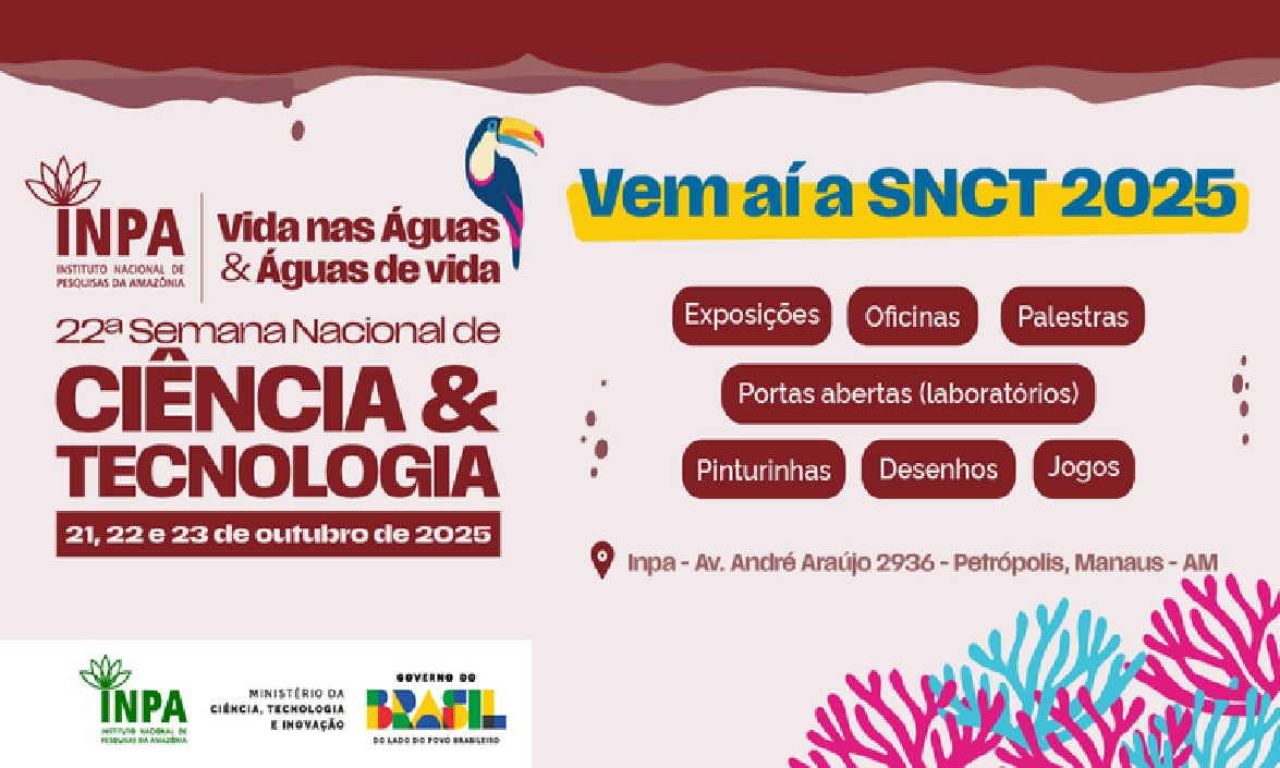 Além de organizações parceiras, mais de 30 grupos, projetos e laboratórios do Inpa participam ativamente da SNCT deste ano.