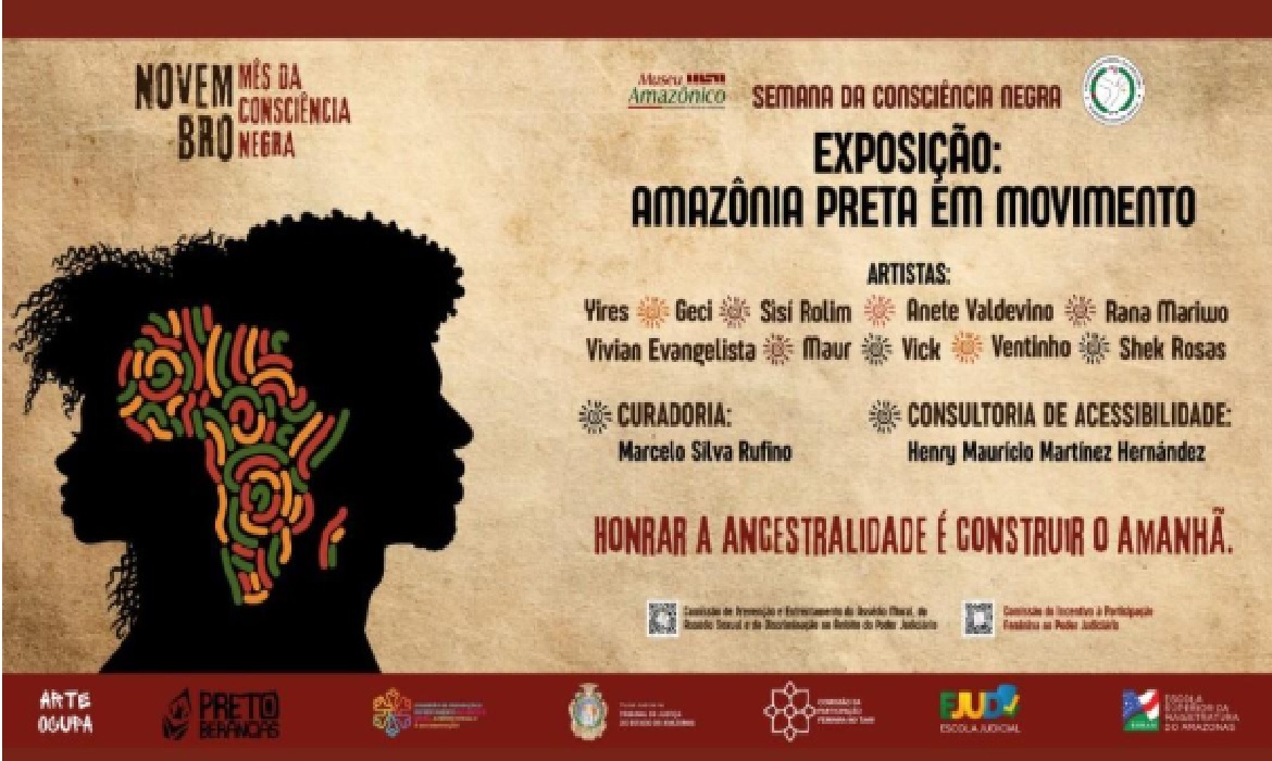 A exposição destaca trajetórias, identidades e expressões artísticas que reforçam a presença negra na Amazônia.