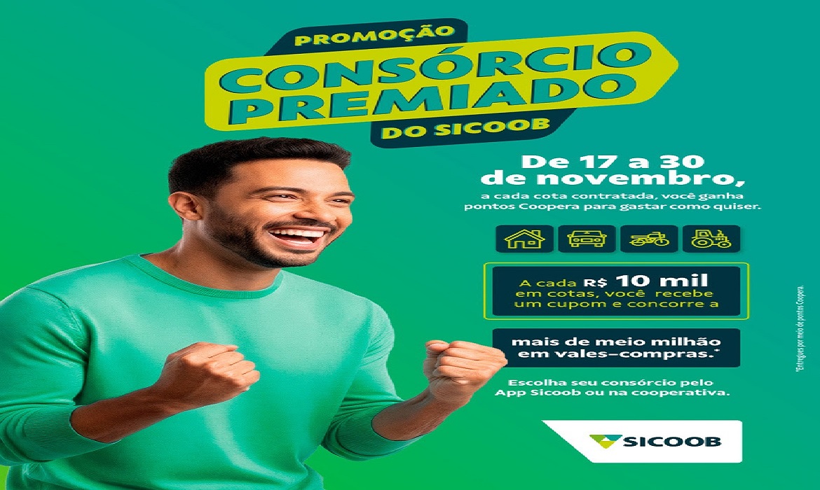 A campanha distribui mais de meio milhão de reais em pontos Coopera para participantes que aderirem aos consórcios da cooperativa.