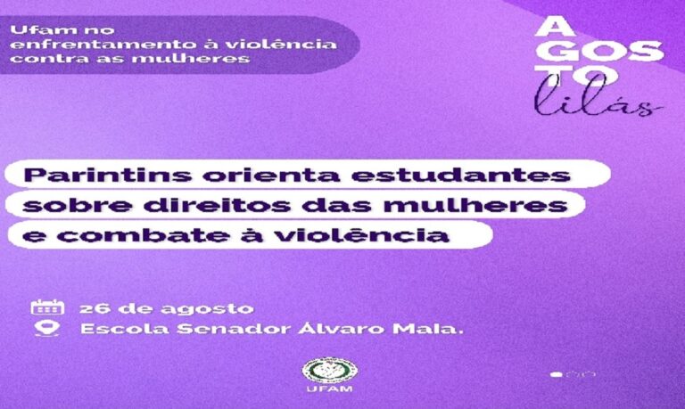 Palestras serão realizadas nesta quarta-feira (26), na Escola Senador Álvaro Maia.